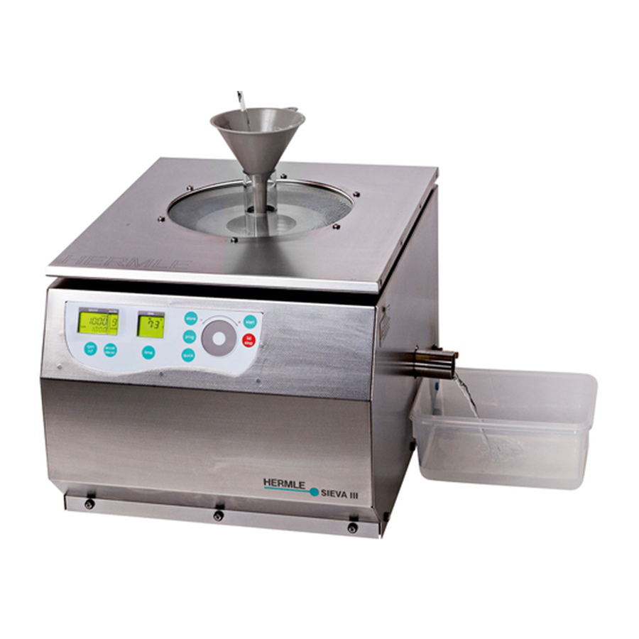 HERMLE SIEVA3 INSTRUCTION MANUAL Pdf Download ManualsLib