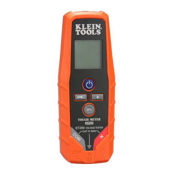 KLEIN TOOLS ET250 INSTRUCTION MANUAL Pdf Download ManualsLib