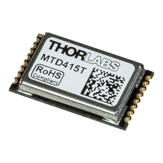 THORLABS MTD415T TEMPERATURE CONTROLLER DATASHEET ManualsLib