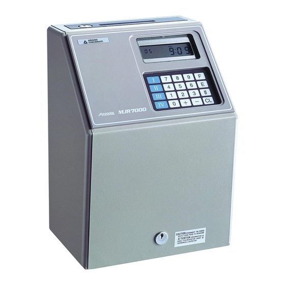 AMANO MJR7000EZ CLOCK OPERATION MANUAL ManualsLib