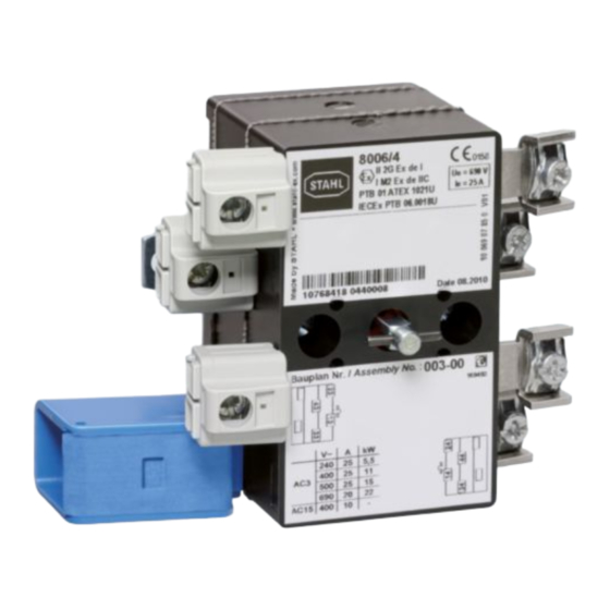 STAHL 8006 SWITCH OPERATING INSTRUCTIONS MANUAL ManualsLib