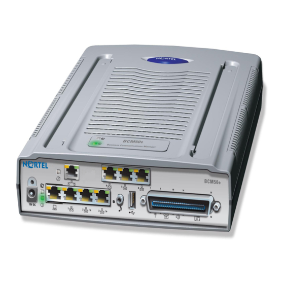 NORTEL BCM50E NETWORK ROUTER CONFIGURATION | ManualsLib