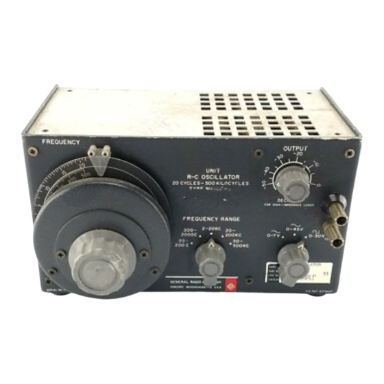 GENERAL RADIO COMPANY 1210-C Operating Instructions Manual