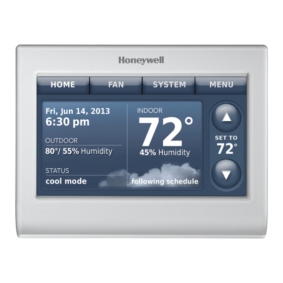 Honeywell RTH9580 Wi-Fi Quick Start Manual