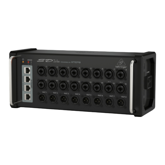 Behringer DIGITAL SNAKE SD16 Quick Start Manual