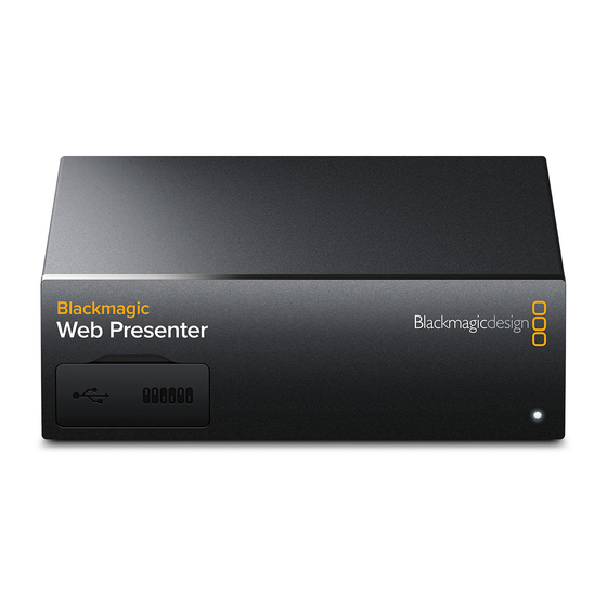 BLACKMAGICDESIGN BLACKMAGIC WEB PRESENTER MEDIA CONVERTER INSTALLATION