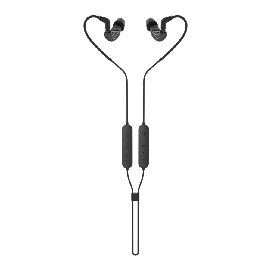 Behringer SD251-BT - Studio Monitoring Earphones With Bluetooth Connectivity Manual