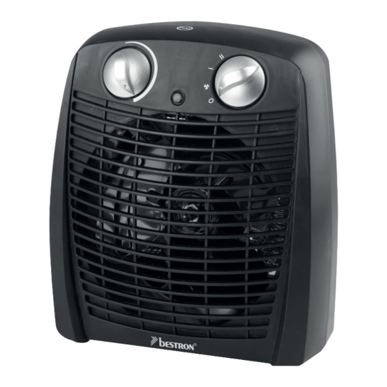 Bestron AFH211B Instruction Manual Fan Heater