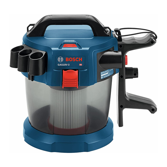 BOSCH GAS18V3 VACUUM CLEANER OPERATING INSTRUCTIONS AND SAFETY