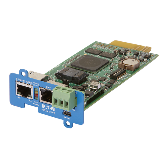 EATON POWER XPERT GATEWAY MINISLOT PXGMS UPS CARD ADAPTER QUICK START