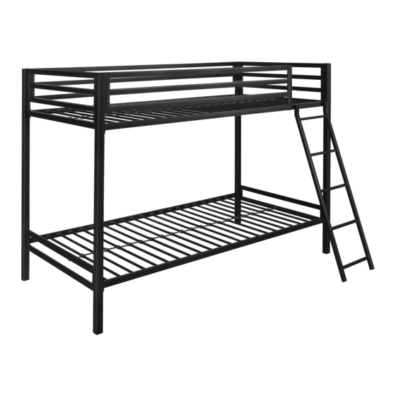 Mainstays 4060019we Manual Pdf, Mainstays Black Metal Twin Over Bunk Bed With Dual Ladders