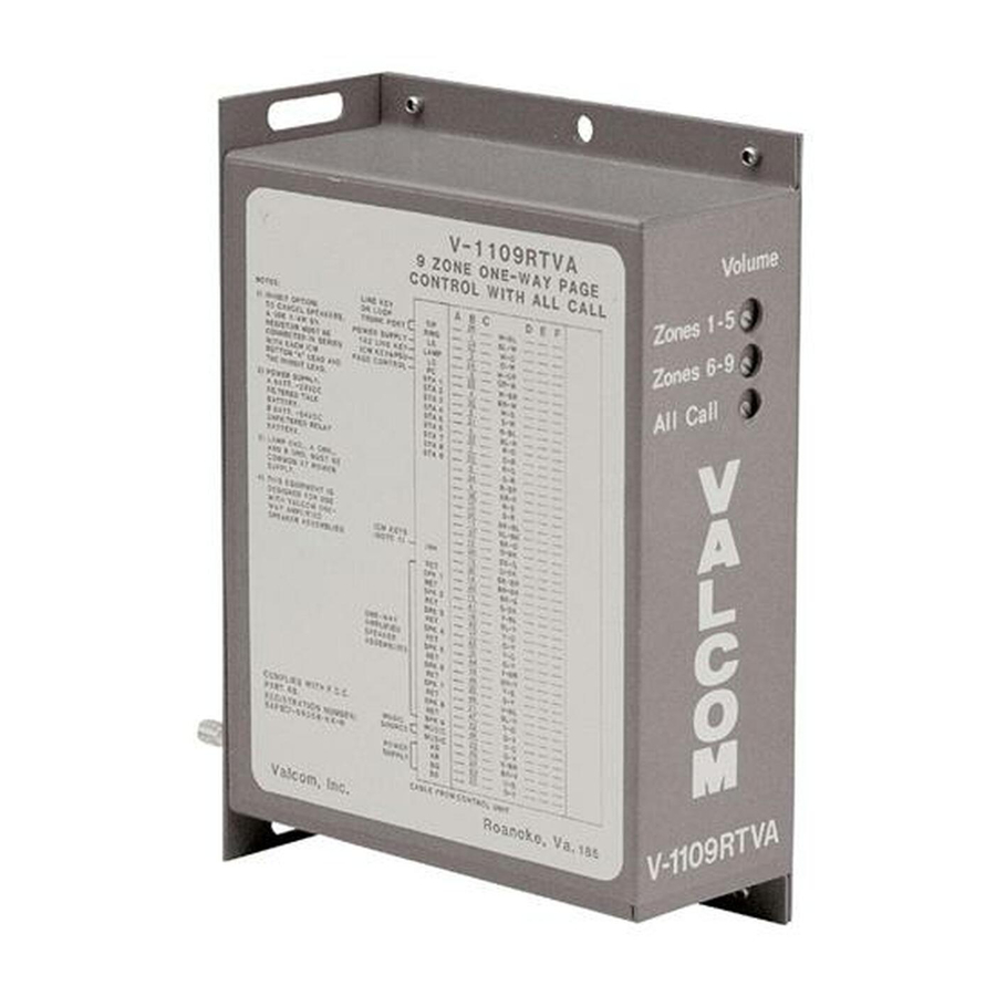 Valcom V-1109RTVA User Manual