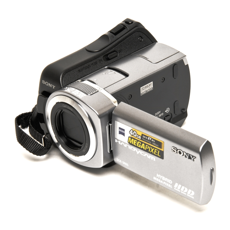 Sony DCR-SR85 Handycam&reg Operating Manual