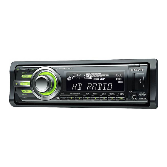Sony CDX-GT700HD Operating Instructions Manual