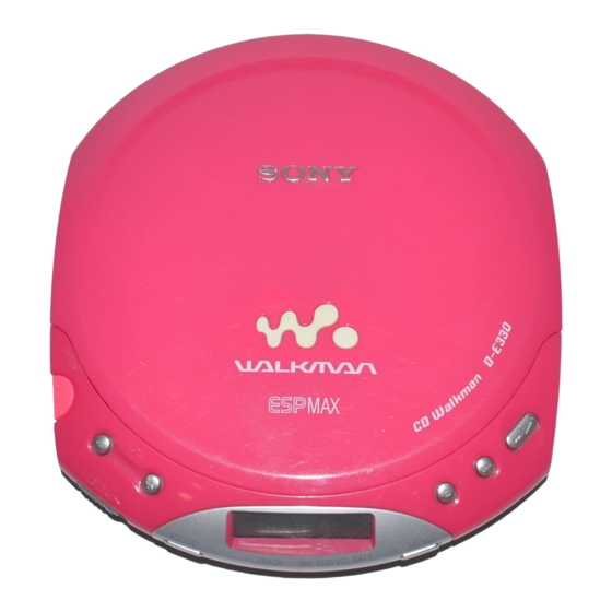 SONY PORTABLE CD PLAYERS DE330 OPERATING INSTRUCTIONS Pdf Download
