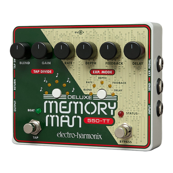 ELECTROHARMONIX DELUXE MEMORY MAN 550TT MUSIC PEDAL MANUAL ManualsLib