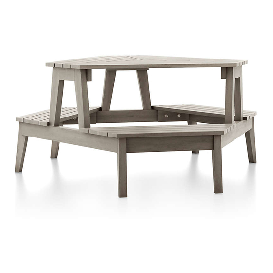 Crate&Barrel Modern Kids Picnic Table Assembly Instructions