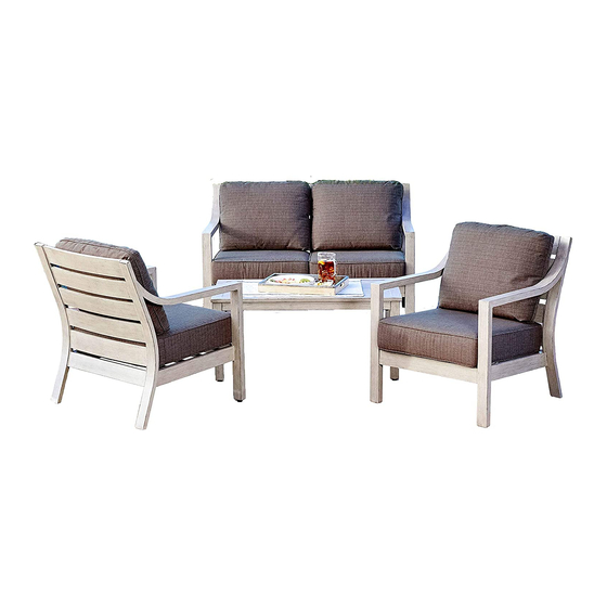 Royal garden Manchester Bay 4pc Aluminum Conversation Set With Cushions Loveseat SBHCST401 Assembly Instructions Manual