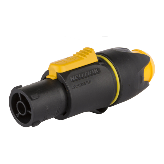 NEUTRIK NAC3FX-W Operating & Assembly Instruction