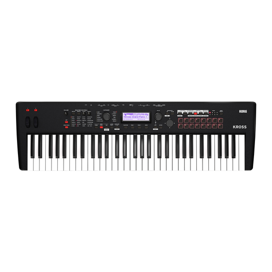 Korg KROSS Series Quick Start Manual