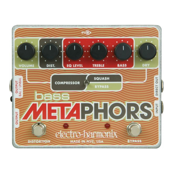 ELECTRO-HARMONIX XO BASS METAPHORS MANUAL Pdf Download | ManualsLib