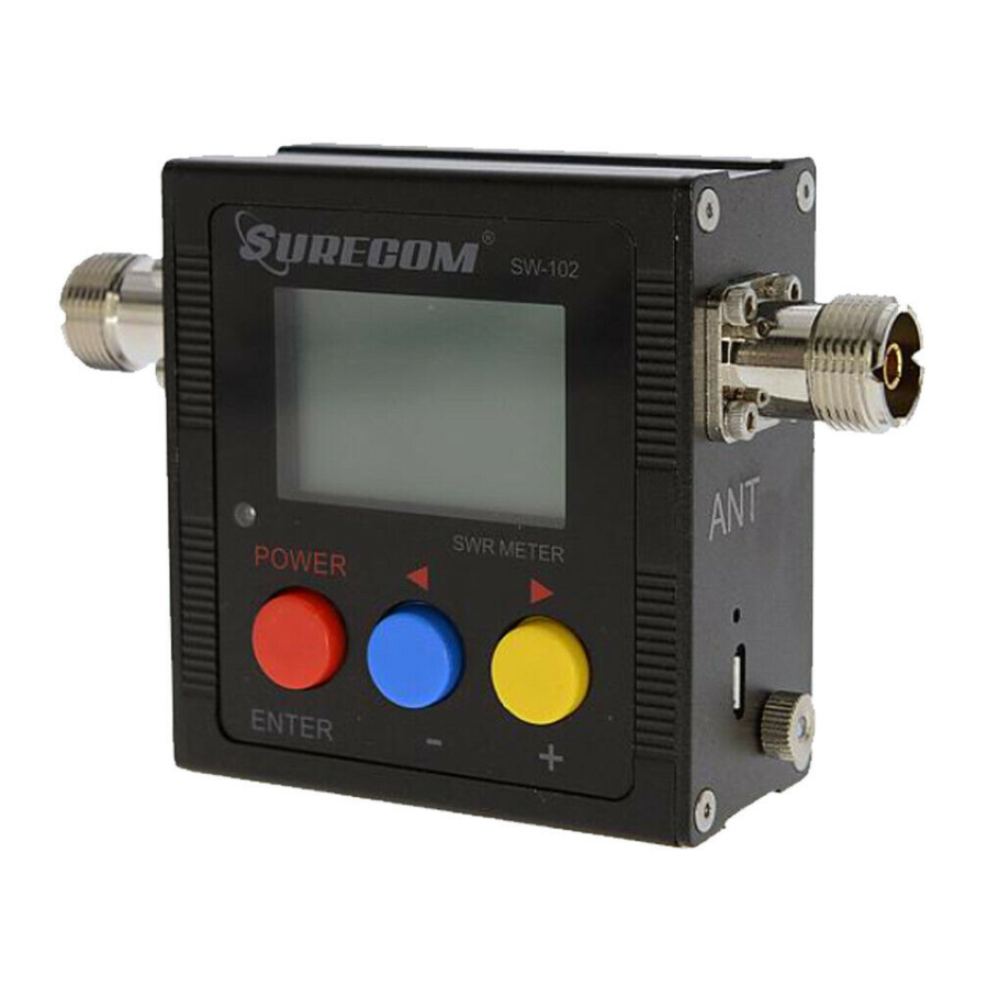 Surecom SW-102 - Digital VHF/UHF 125-525MHz Power & S.W.R. Meter Manual