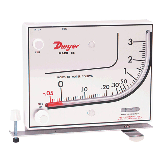 Dwyer Instruments 25 Instructions And Operation