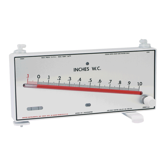 DWYER INSTRUMENTS MARK II 40 INSTALLATION AND OPERATING INSTRUCTIONS