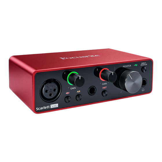 Focusrite Scarlett Solo User Manual