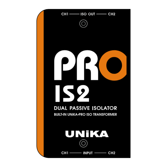 Unika PRO IS2 User Manual