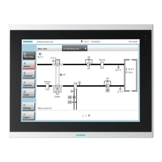 SIEMENS DESIGO TOUCH SERIES INSTALLATION AND COMMISSIONING INSTRUCTIONS
