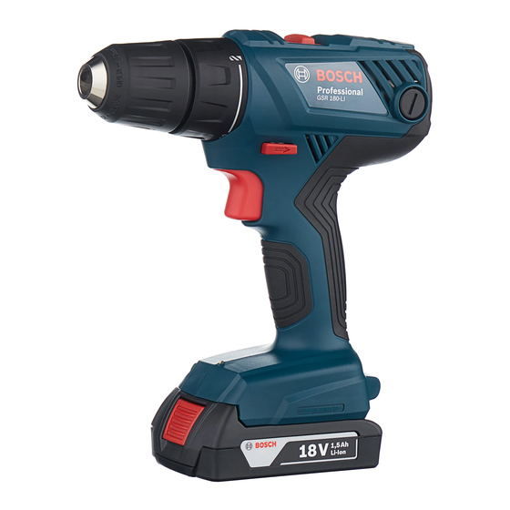BOSCH GSR 180-LI ORIGINAL INSTRUCTIONS MANUAL Pdf Download | ManualsLib
