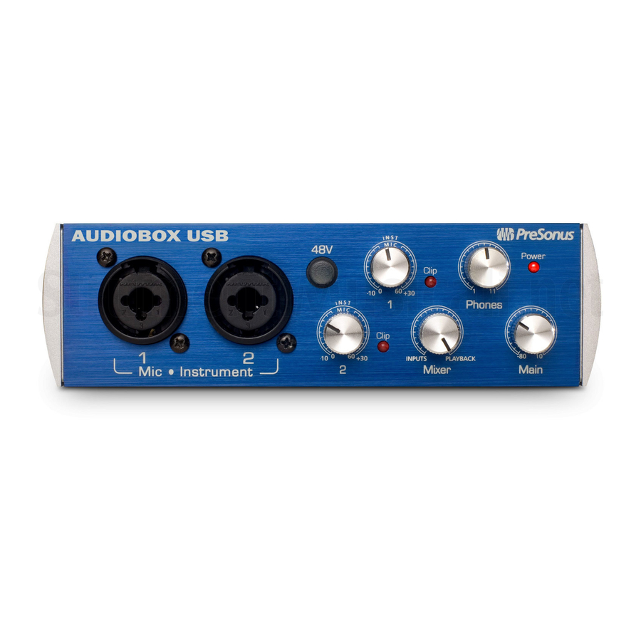 PRESONUS Audiobox USB Quick Start Manual