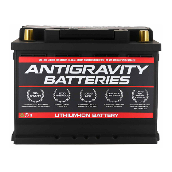 Antigravity Batteries RE-START Series User Manual