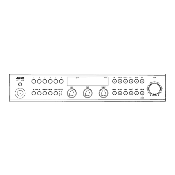Adcom GTP-506 Owner's Manual