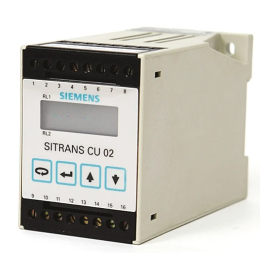 Siemens SITRANS CU02 Operating Instructions Manual