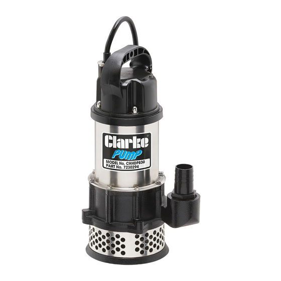Clarke CHHDP830 Operation & Maintenance Instructions Manual