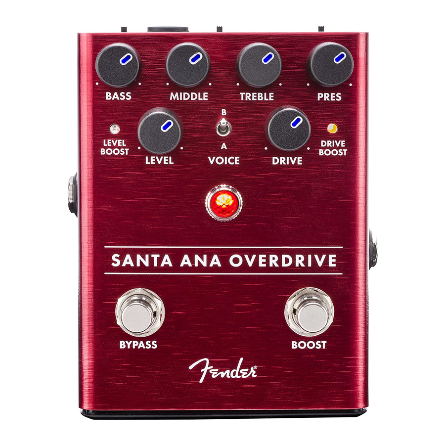 Fender SANTA ANA OVERDRIVE Quikstart Manual