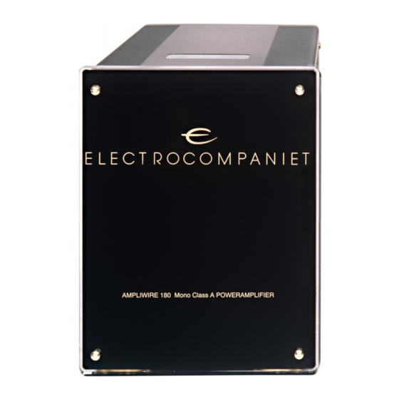 ELECTROCOMPANIET AW 180 Owner's Manual