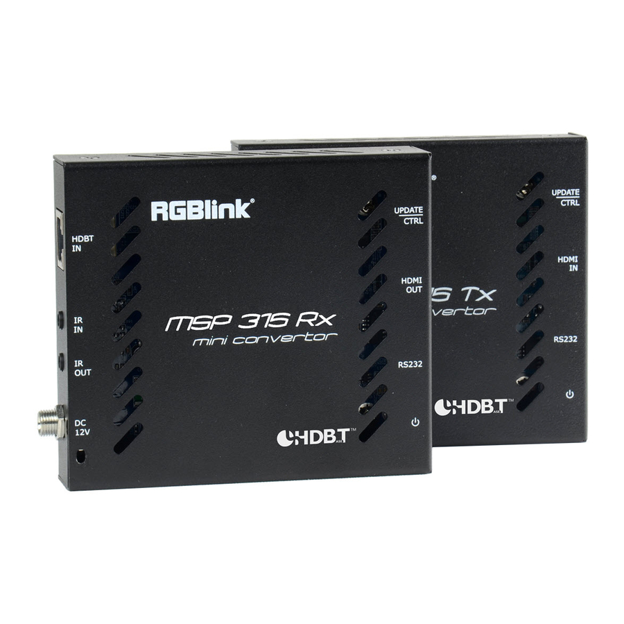 RGBlink MSP 315 Quick Start Manual