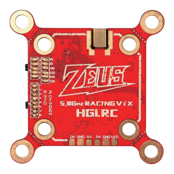HGLRC Zeus VTX 800mW Operating Instructions