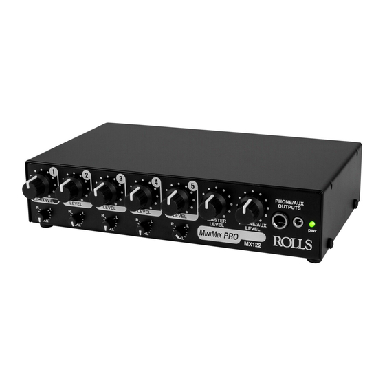 Rolls MX122 MiniMix Pro Quick Start Manual