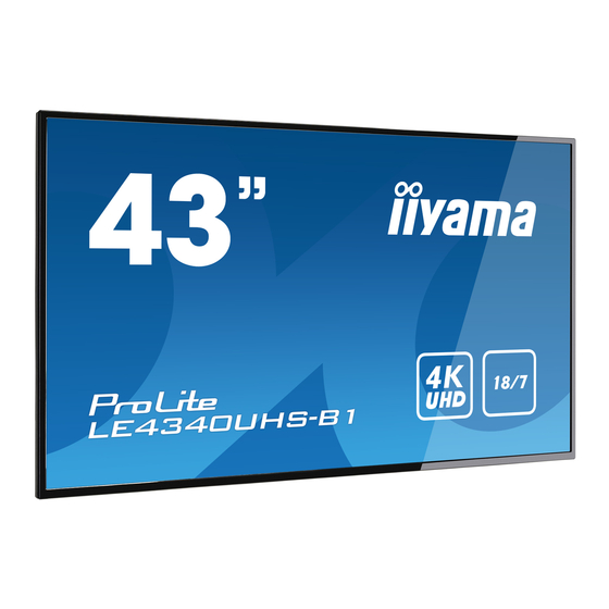 Iiyama ProLite LE4340OUHS Manuals