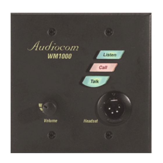 Telex Audiocom WM1000 User Instructions
