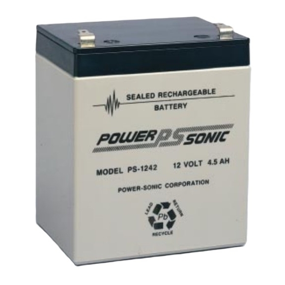 User Manuals: PowerSonic PSG Series Lead-Acid Battery