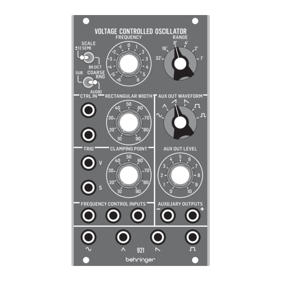 Behringer 921 Quick Start Manual