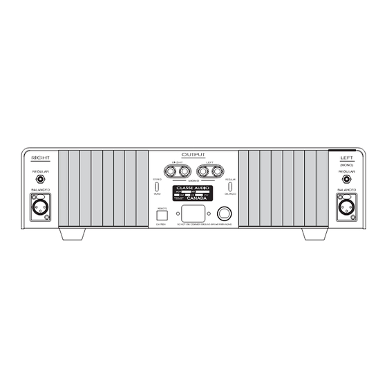 Classe Audio CA-101 Owner's Manual
