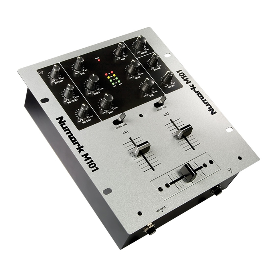Numark M101 - 2-Channel All-Purpose Mixer Manual