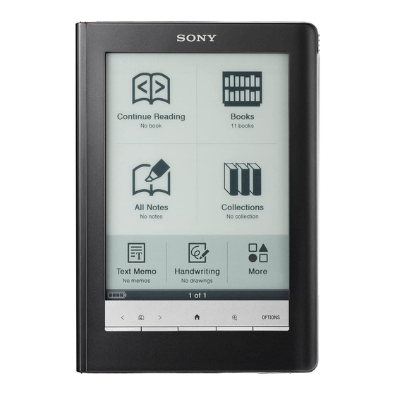 SONY READER 4-153-621-14(1) USER MANUAL Pdf Download | ManualsLib