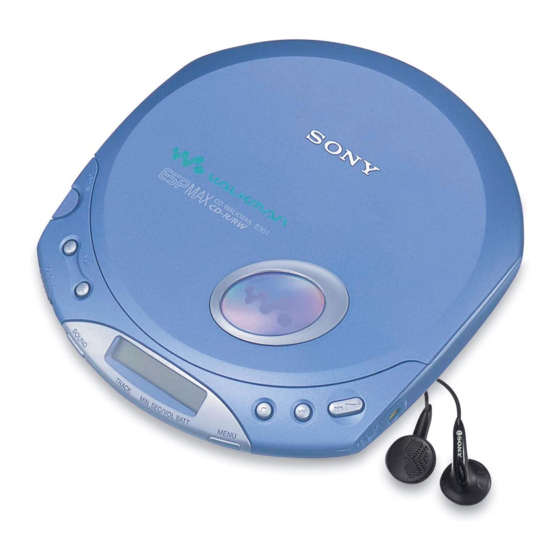 Sony Blue CD Walkman ESP Max Portable CD Player D-E350 -  Hong